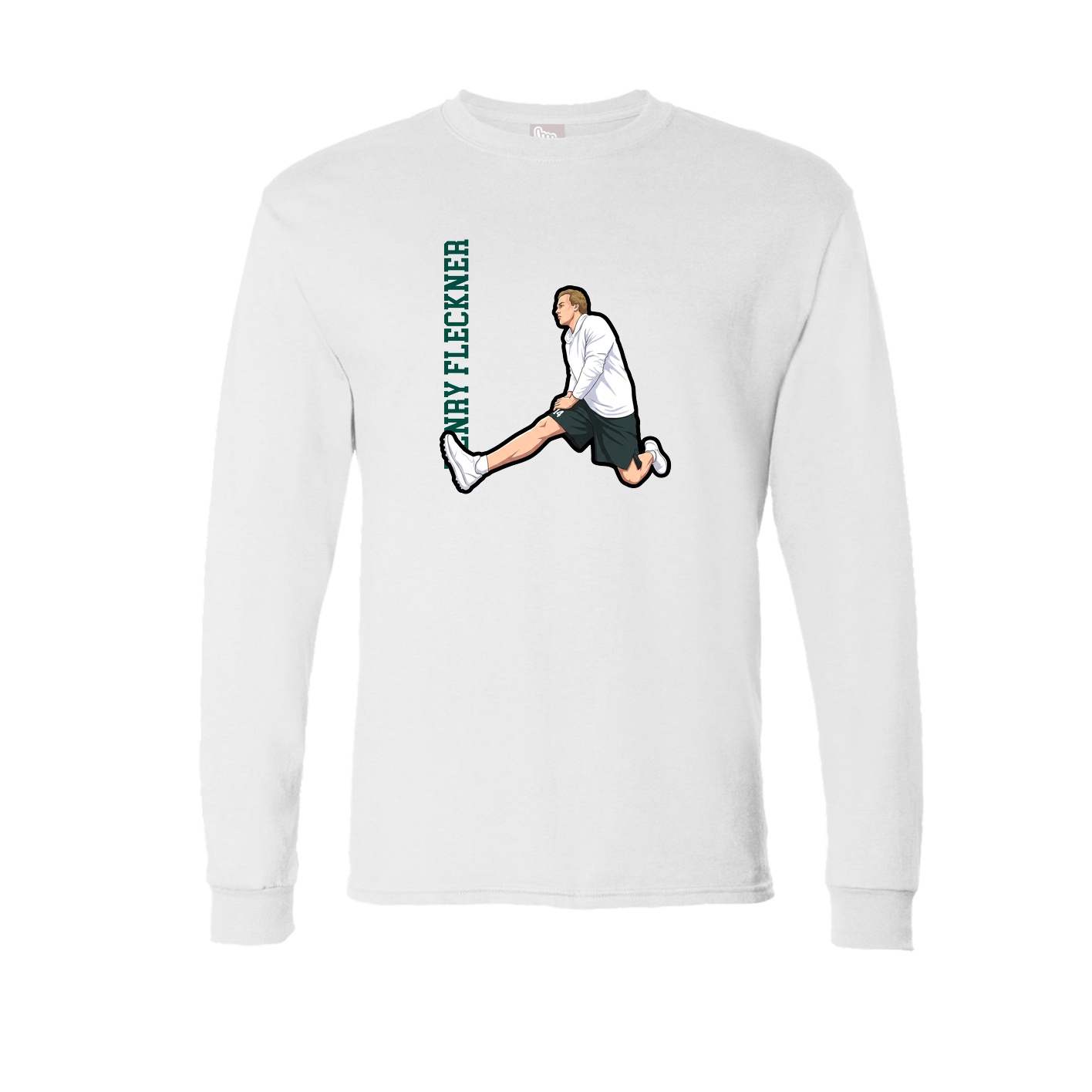 Long Sleeve Tee — Name Vertical in White
