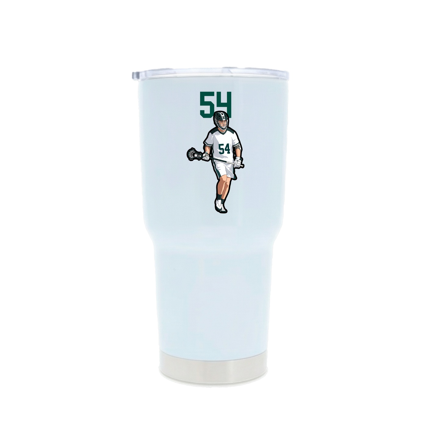 30oz Stainless Steel Tumbler — Number Top in White