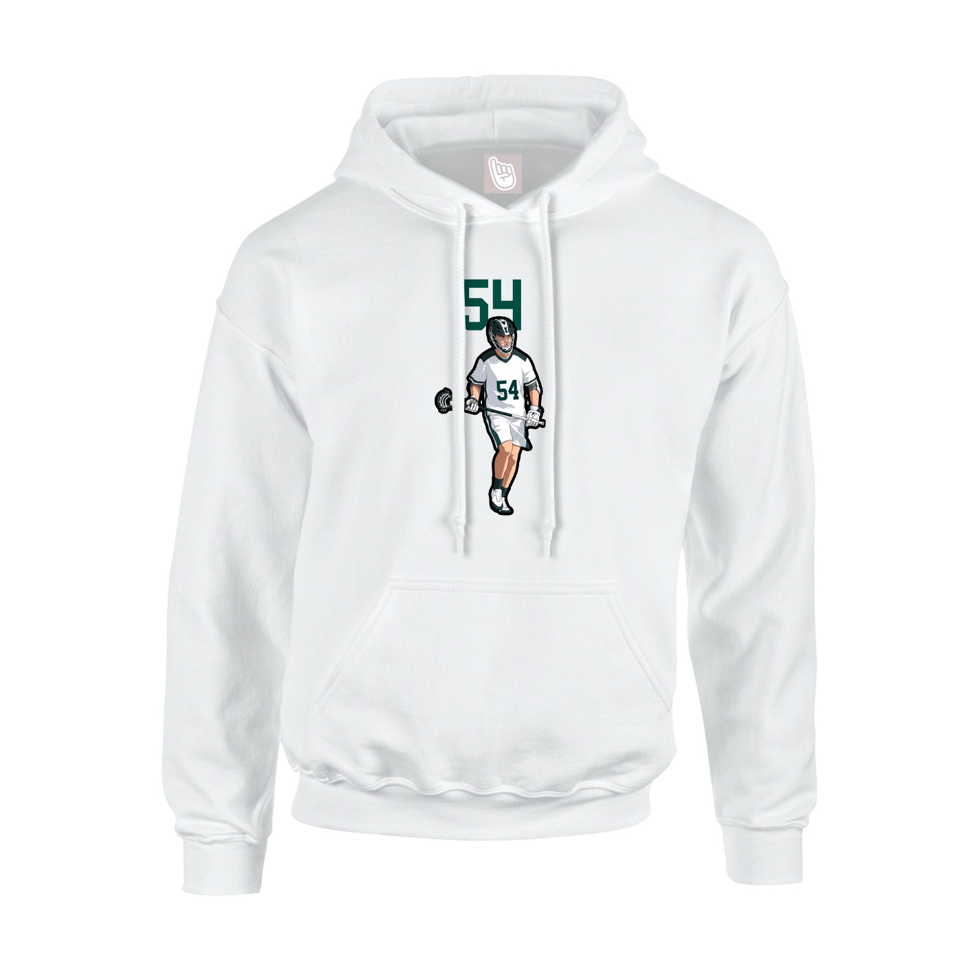 Youth Hoodie — Number Top in White
