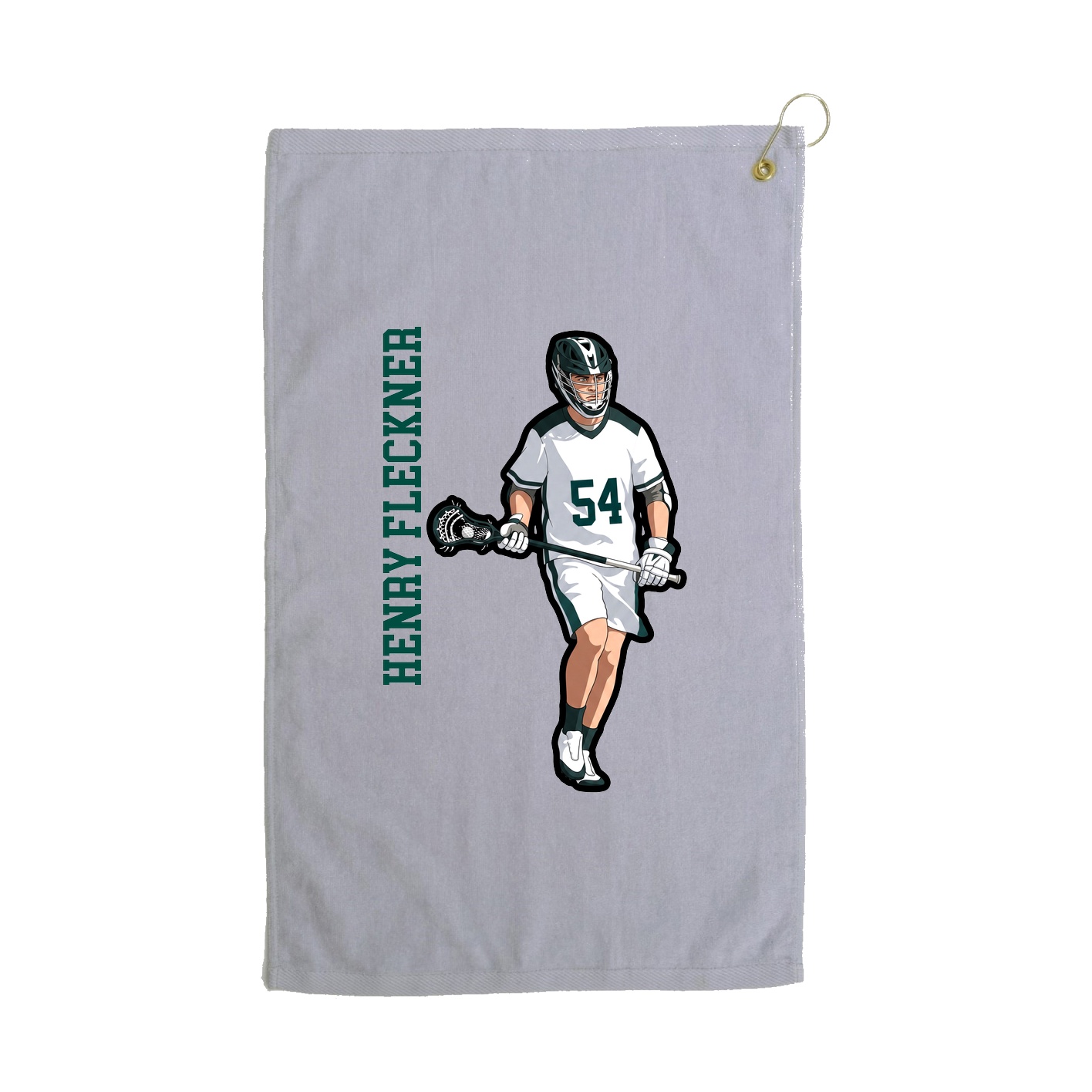 Golf Towel — Name Vertical in Grey