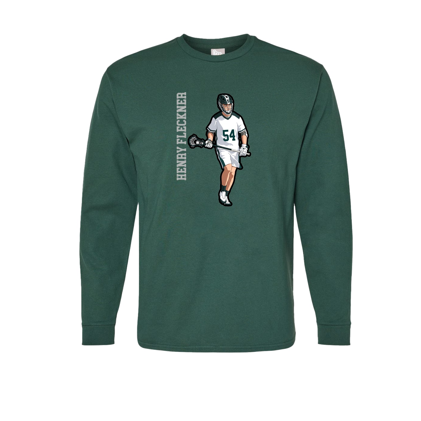 Long Sleeve Tee — Name Vertical in Green