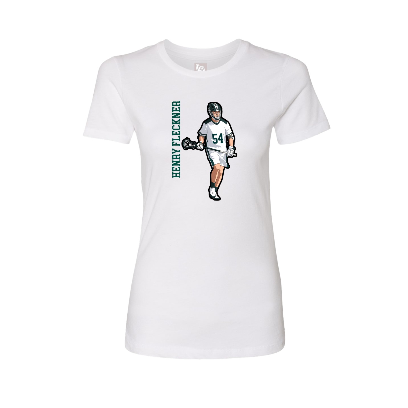 Womens Tee — Name Vertical in White