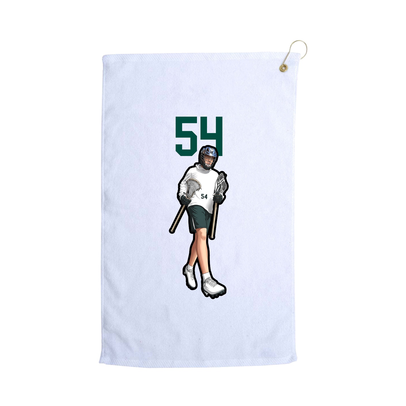 Golf Towel — Number Top in White