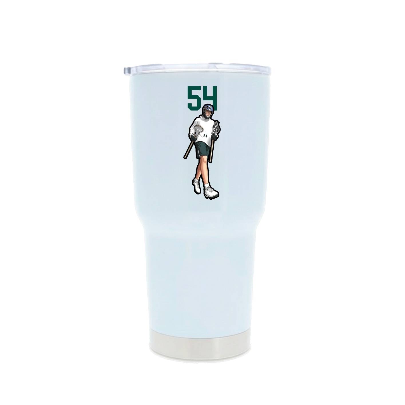 30oz Stainless Steel Tumbler — Number Top in White
