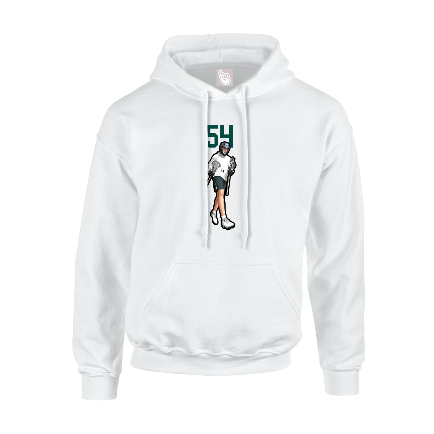 Youth Hoodie — Number Top in White