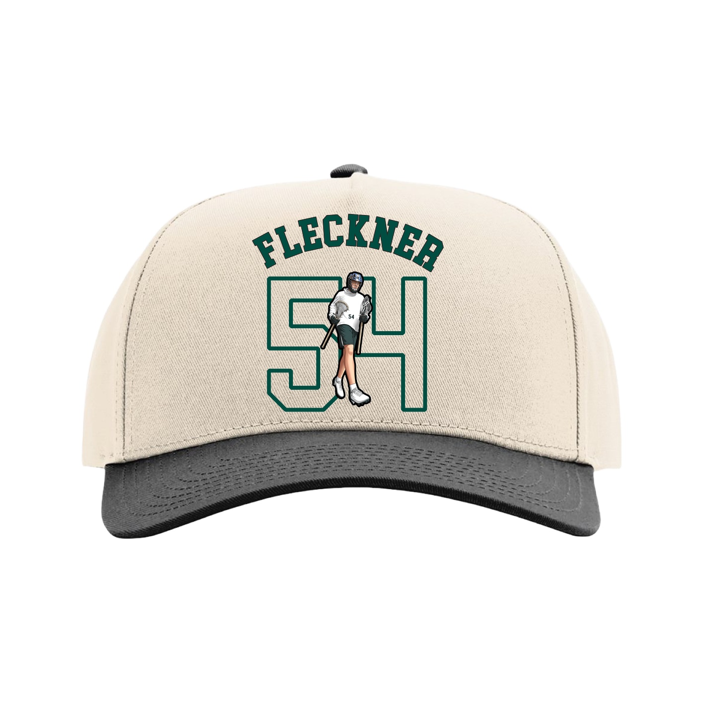 Full Fabric Five-Panel Champ Cap — Shirsey Arch in Cream/Black