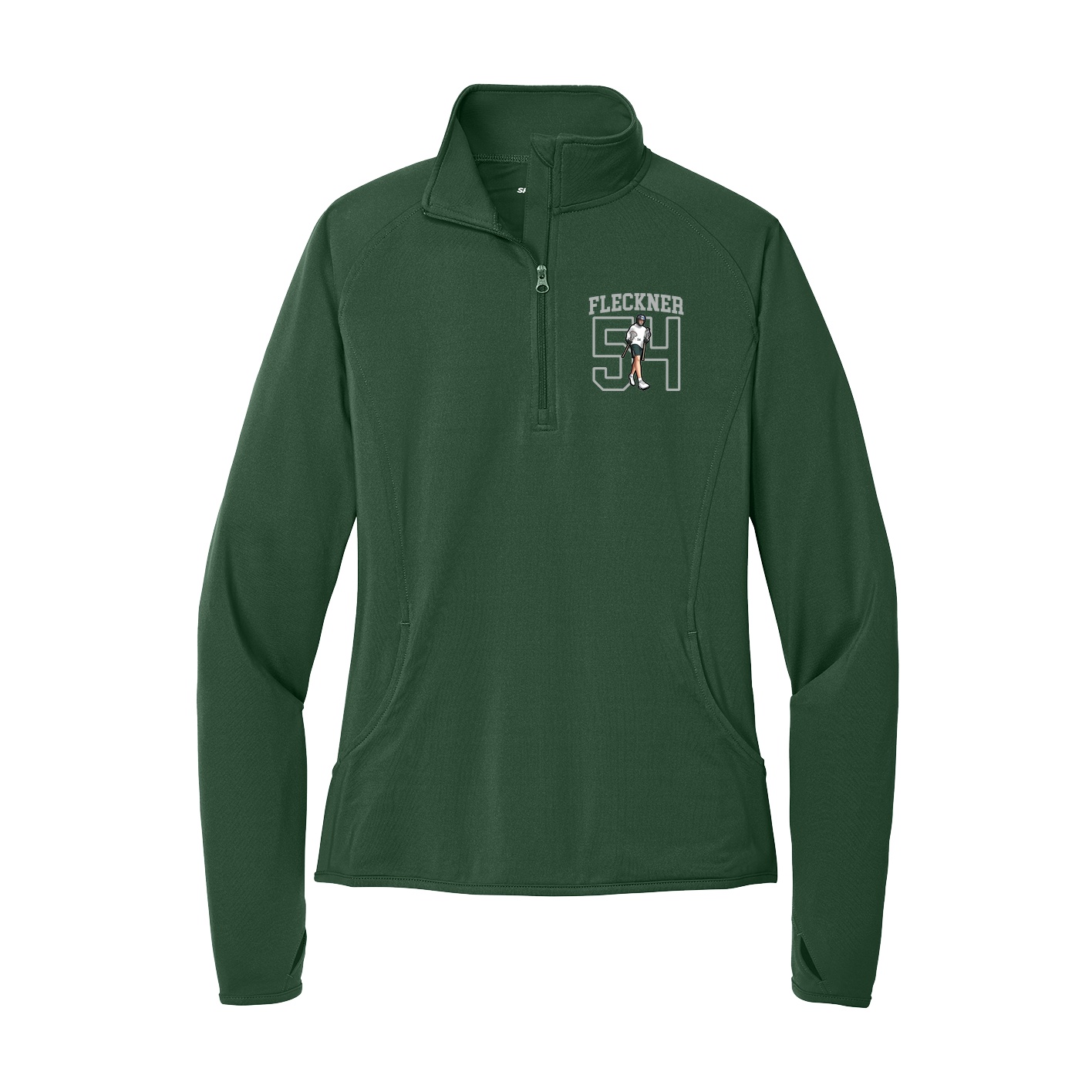 Women's Q-Zip Pullover — Shirsey in Green