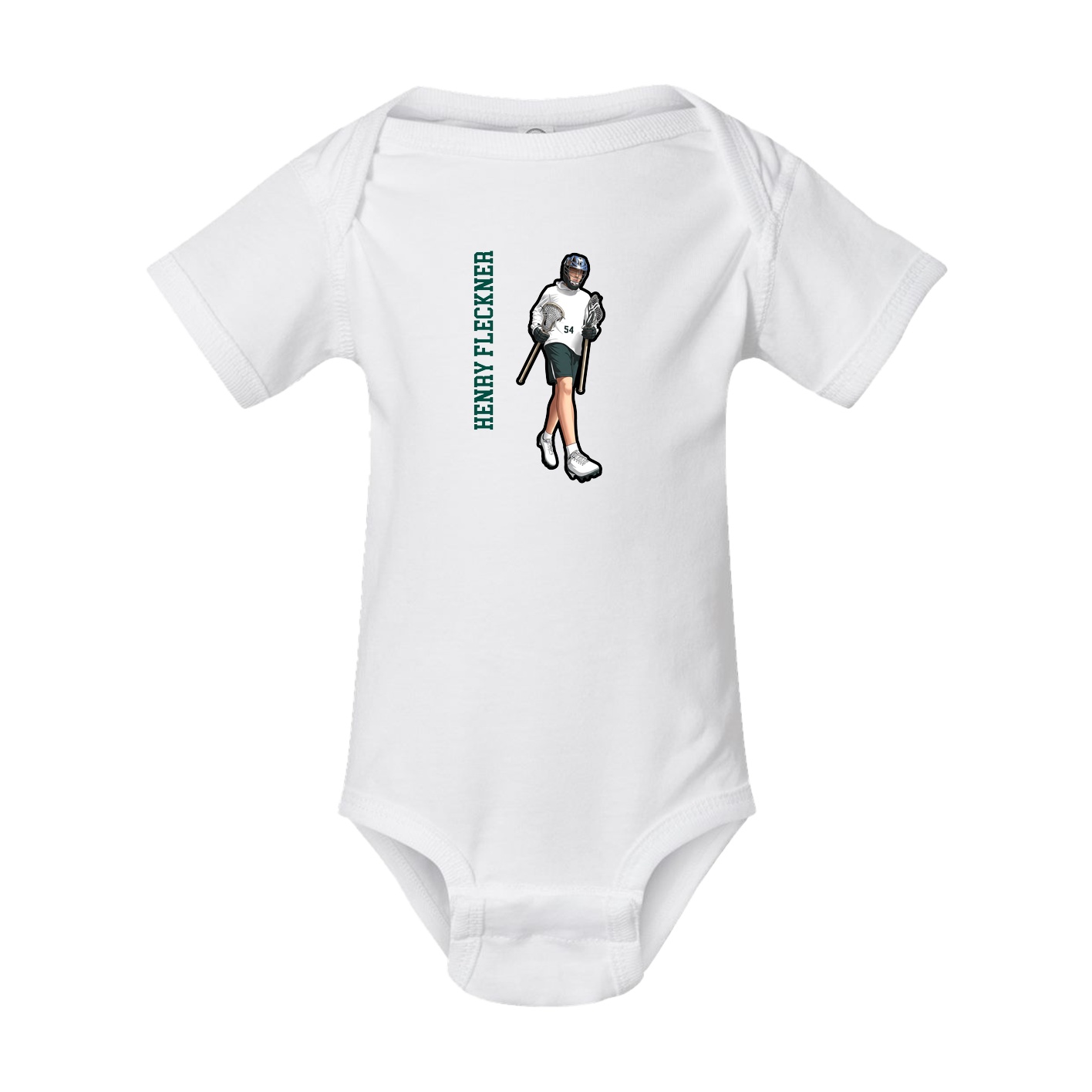 Baby Onesie — Name Vertical in White