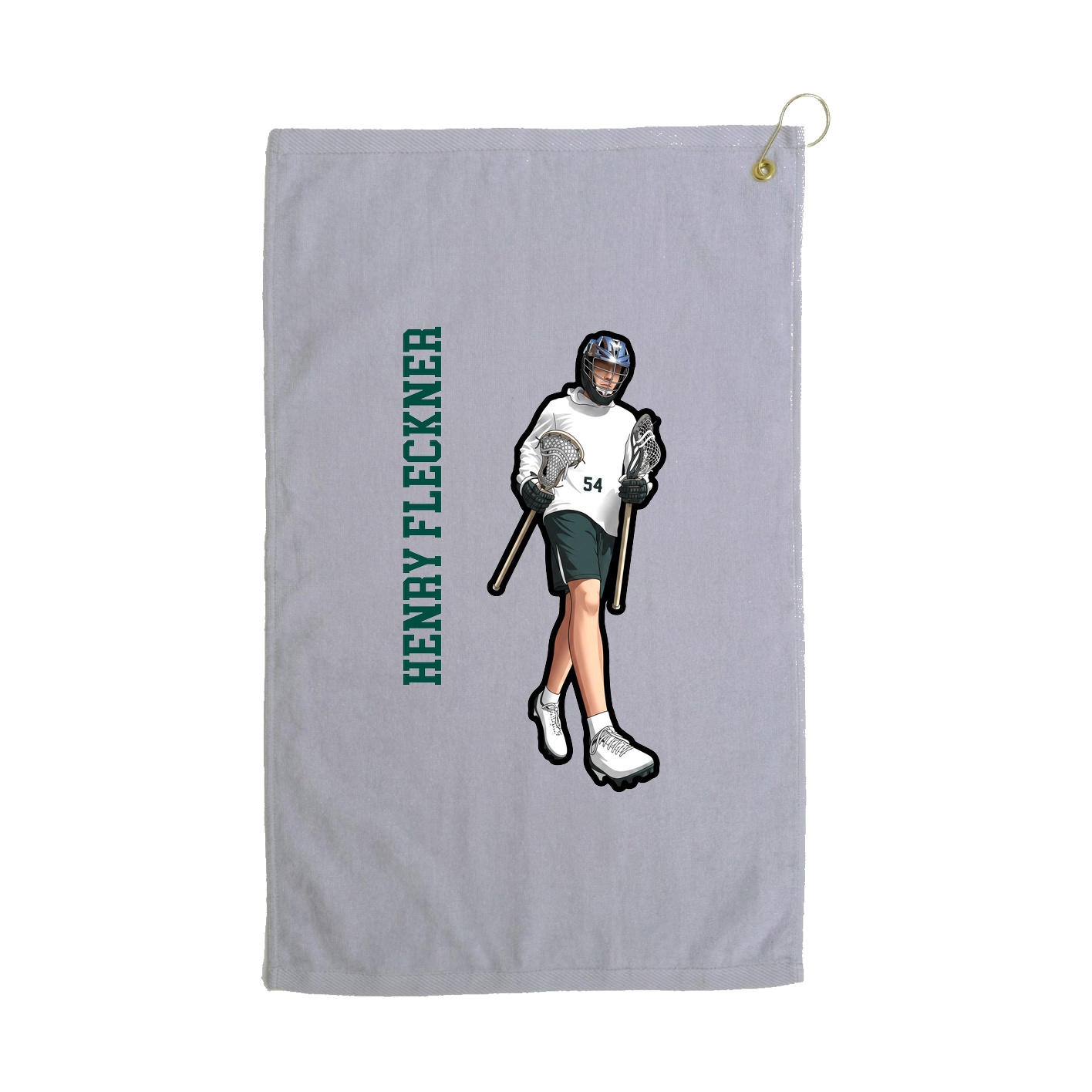 Golf Towel — Name Vertical in Grey