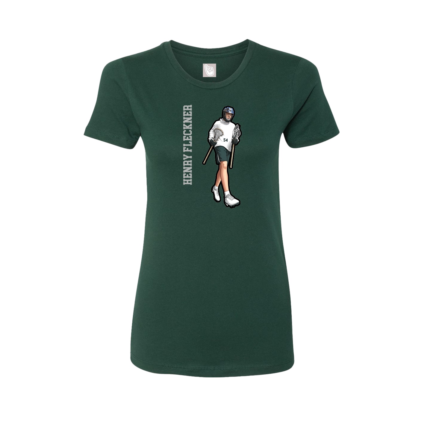 Womens Tee — Name Vertical in Green