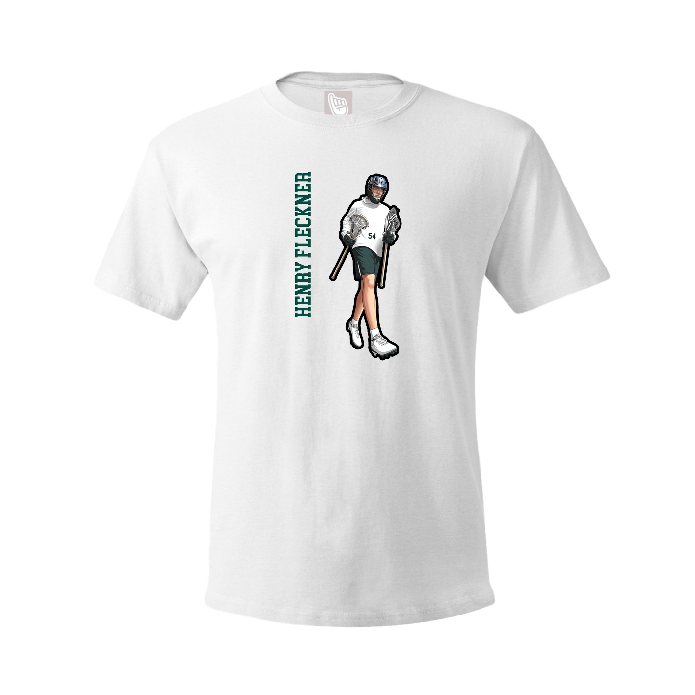Youth Tee — Name Vertical in White