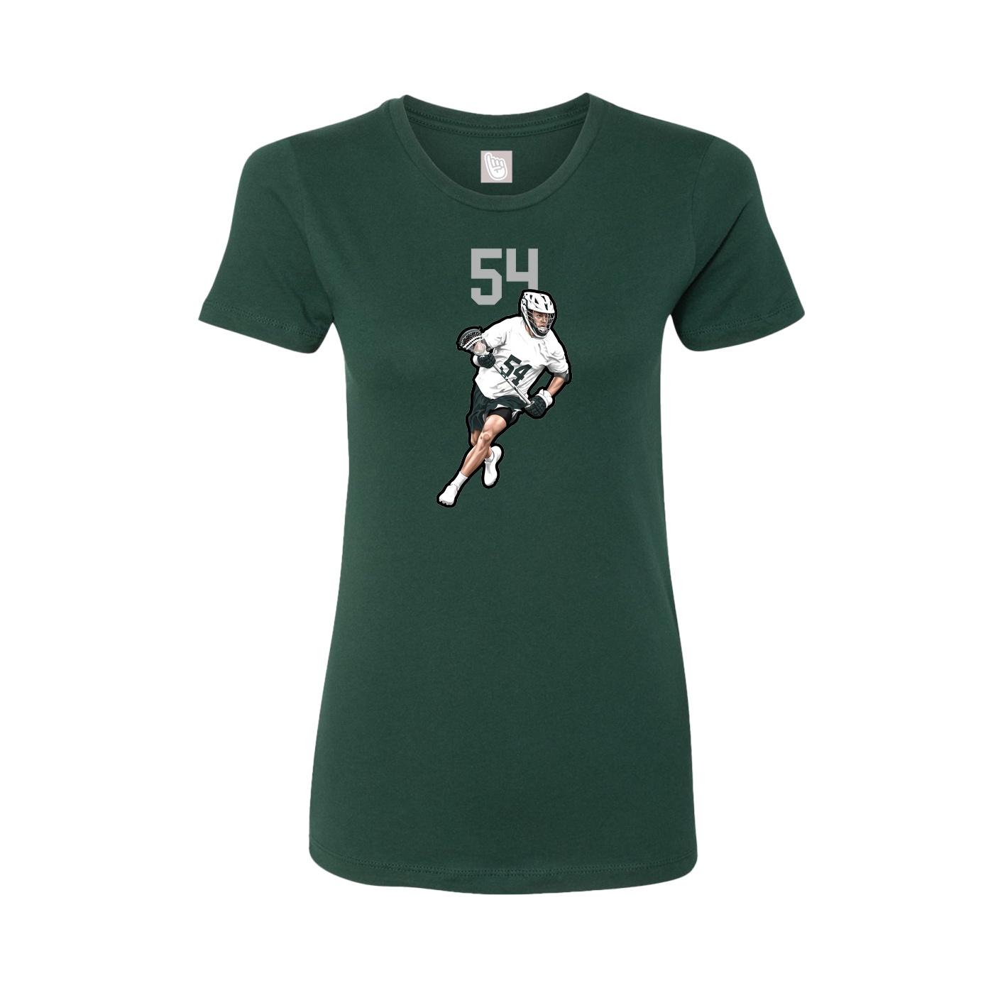 Fitted Women's Tee — Number Top in Green