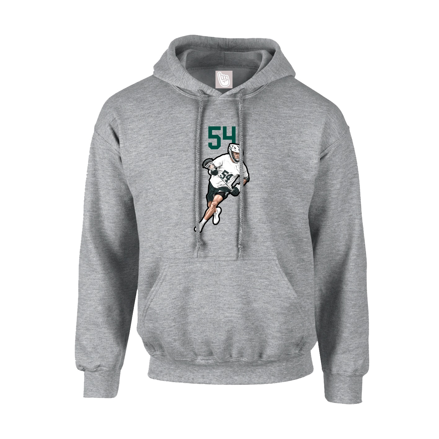 Hoodie — Number Top in Grey