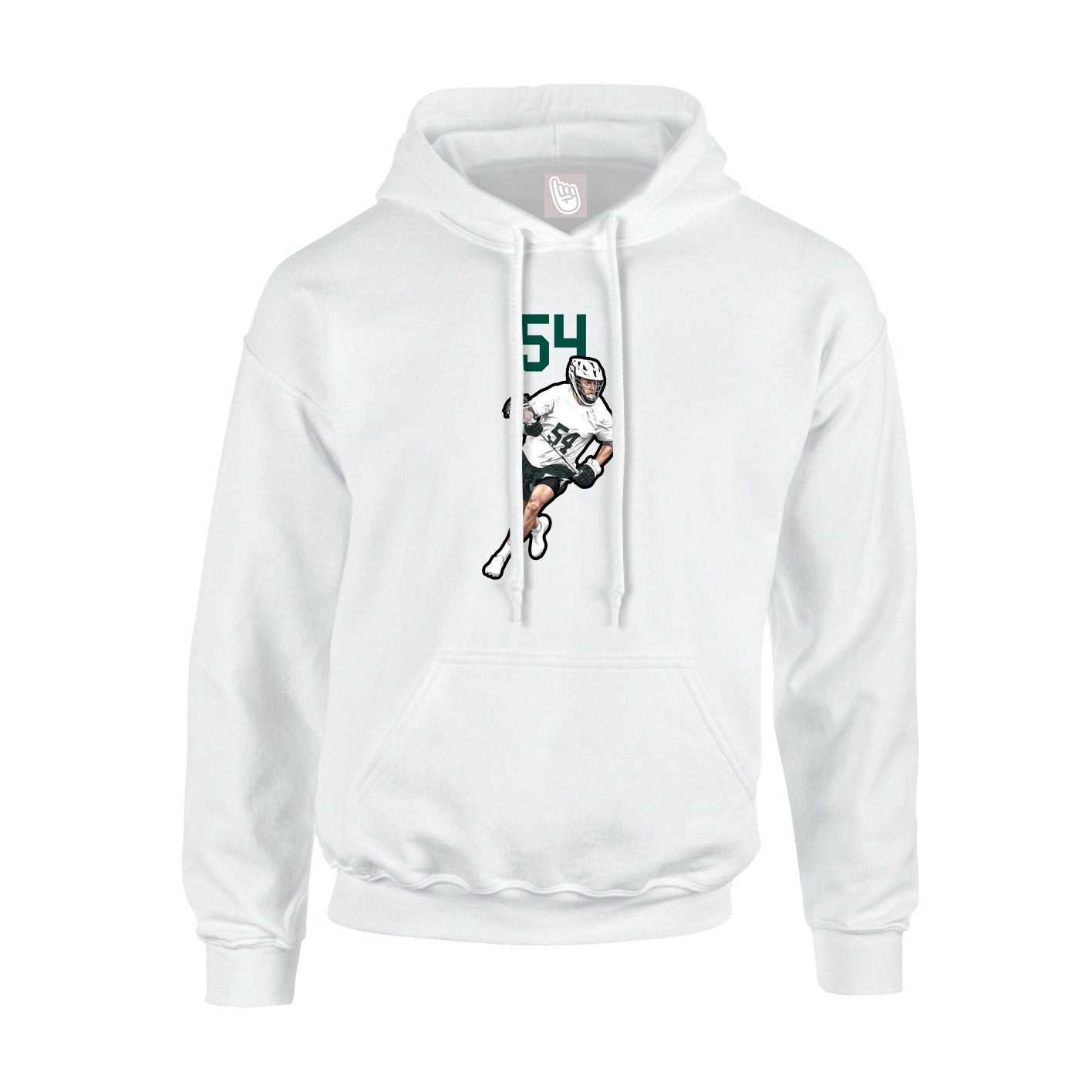 Youth Hoodie — Number Top in White