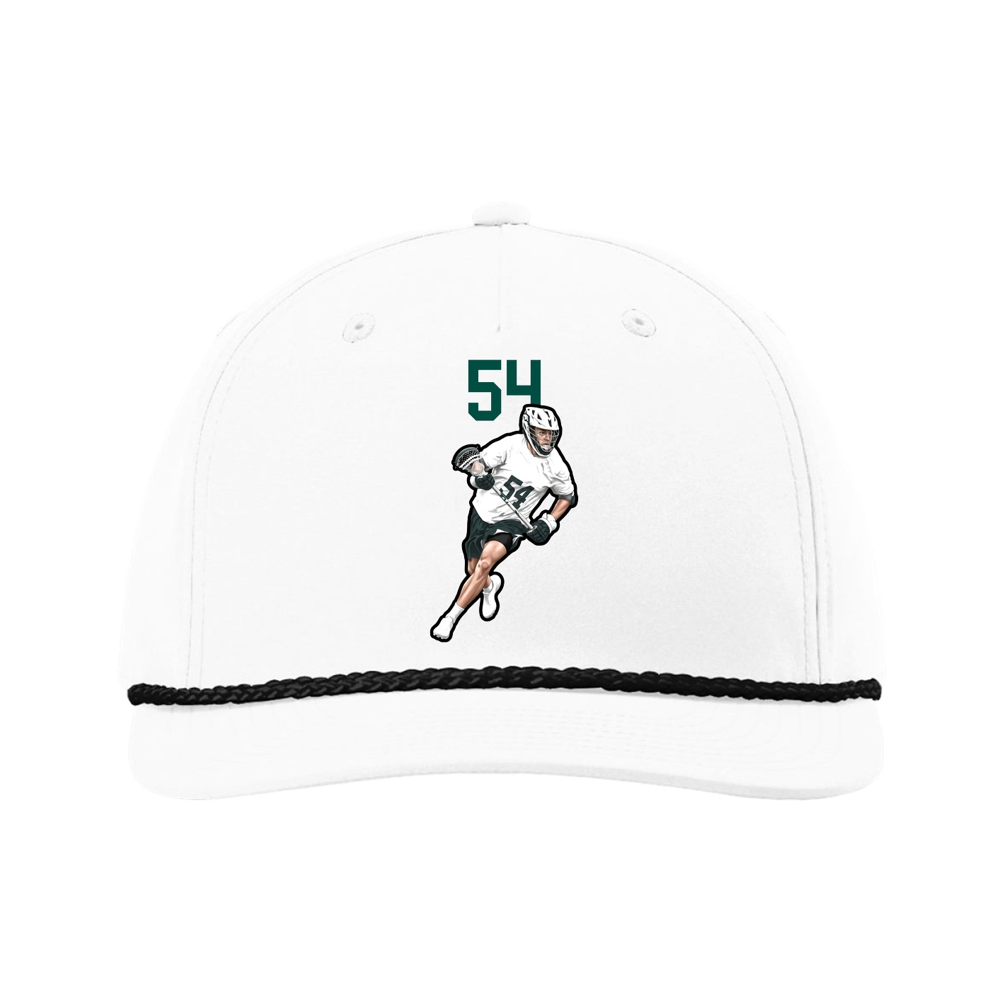 Five-Panel Classic Rope Cap — Number Top in White