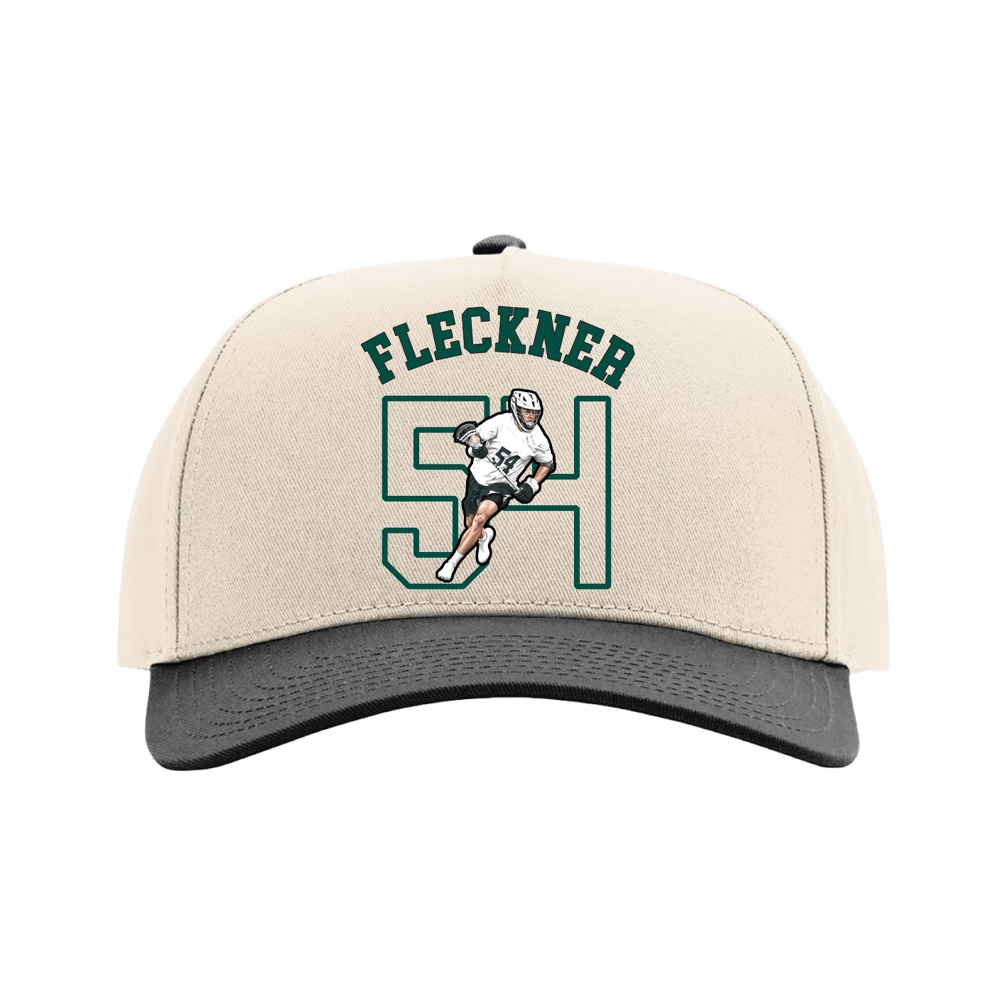 Full Fabric Five-Panel Champ Cap — Shirsey Arch in Cream/Black
