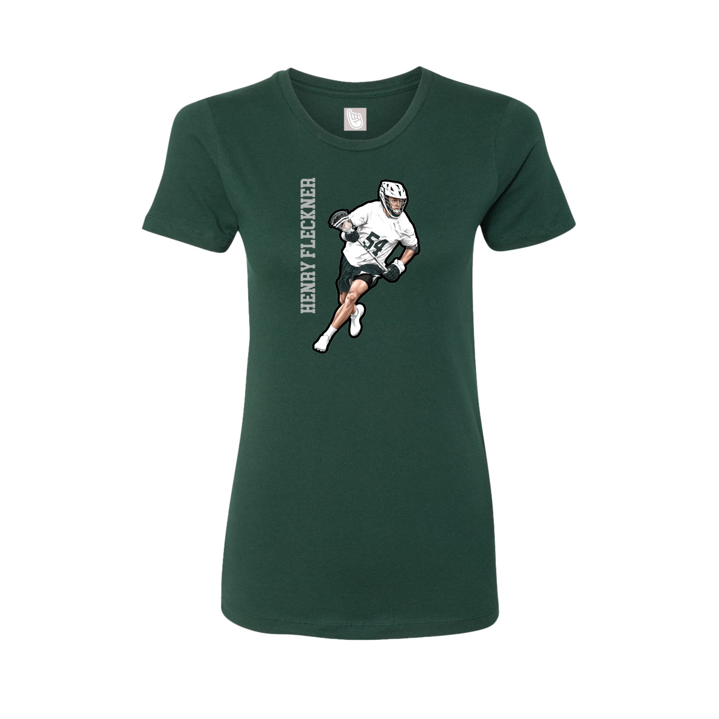 Womens Tee — Name Vertical in Green