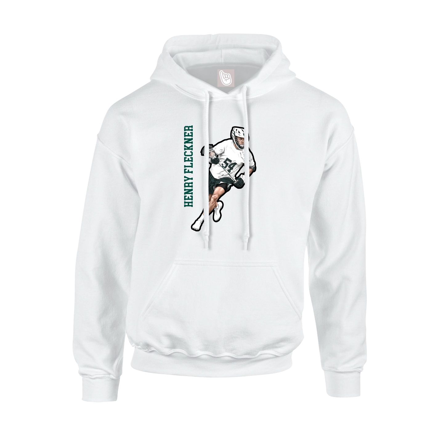Hoodie — Name Vertical in White