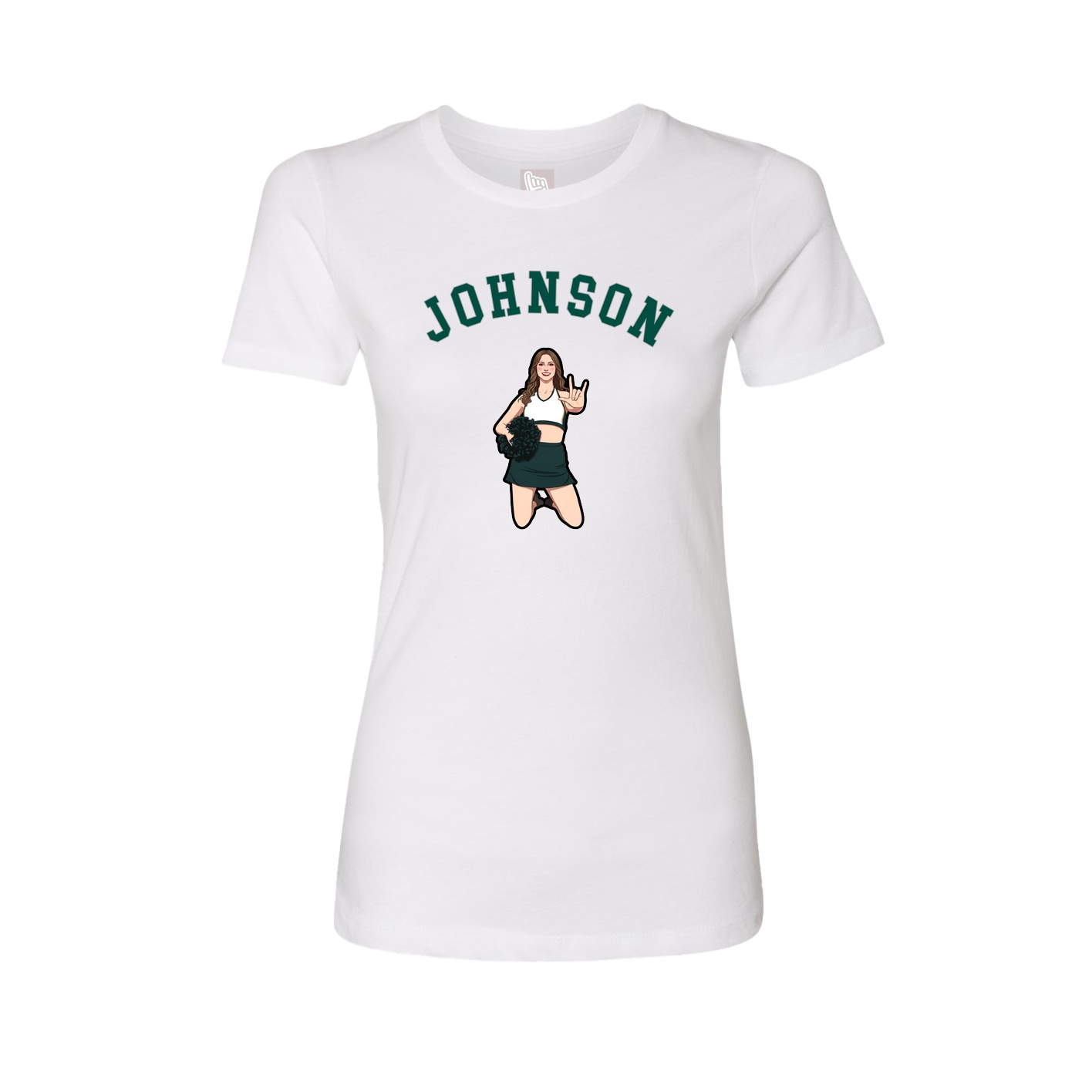 Fitted Women's Tee — Shirsey Arch in White
