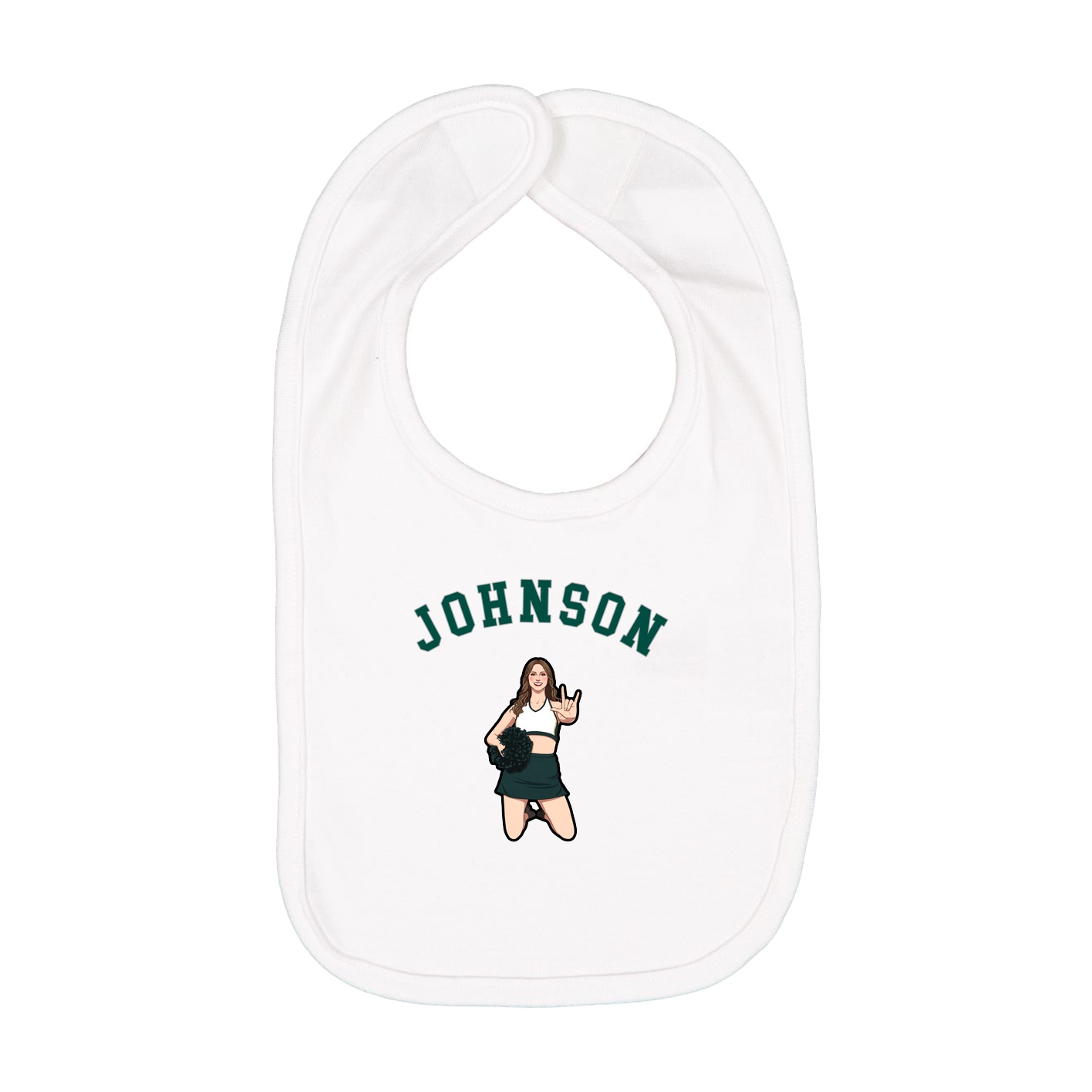 Infant Bib — Shirsey Arch in White