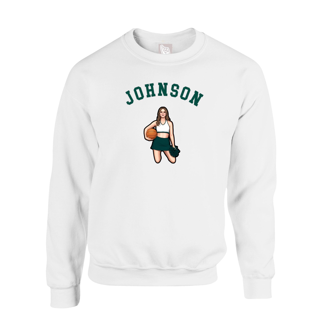 Fleece Crew — Shirsey Arch in White