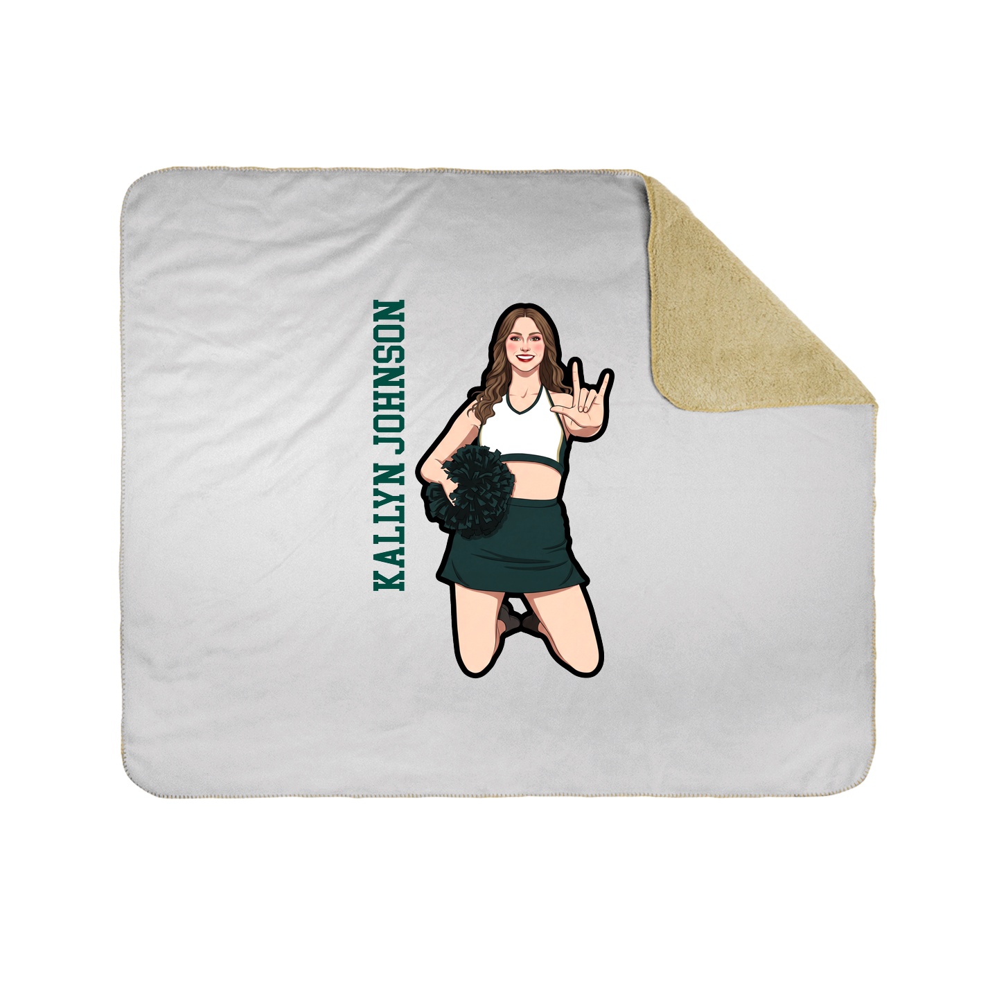 Throw Blanket — Name Vertical in White