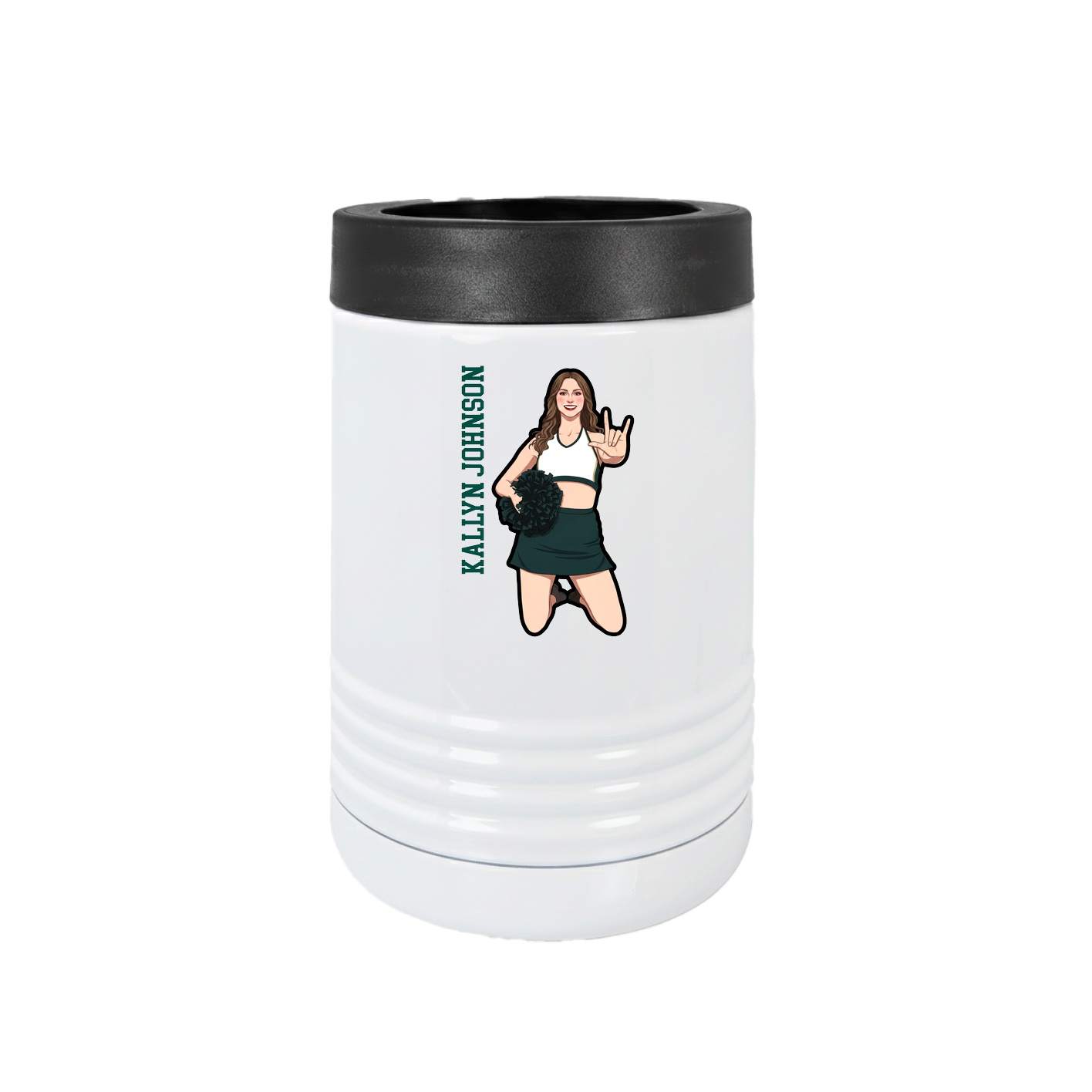 Beverage Holder — Name Vertical in White