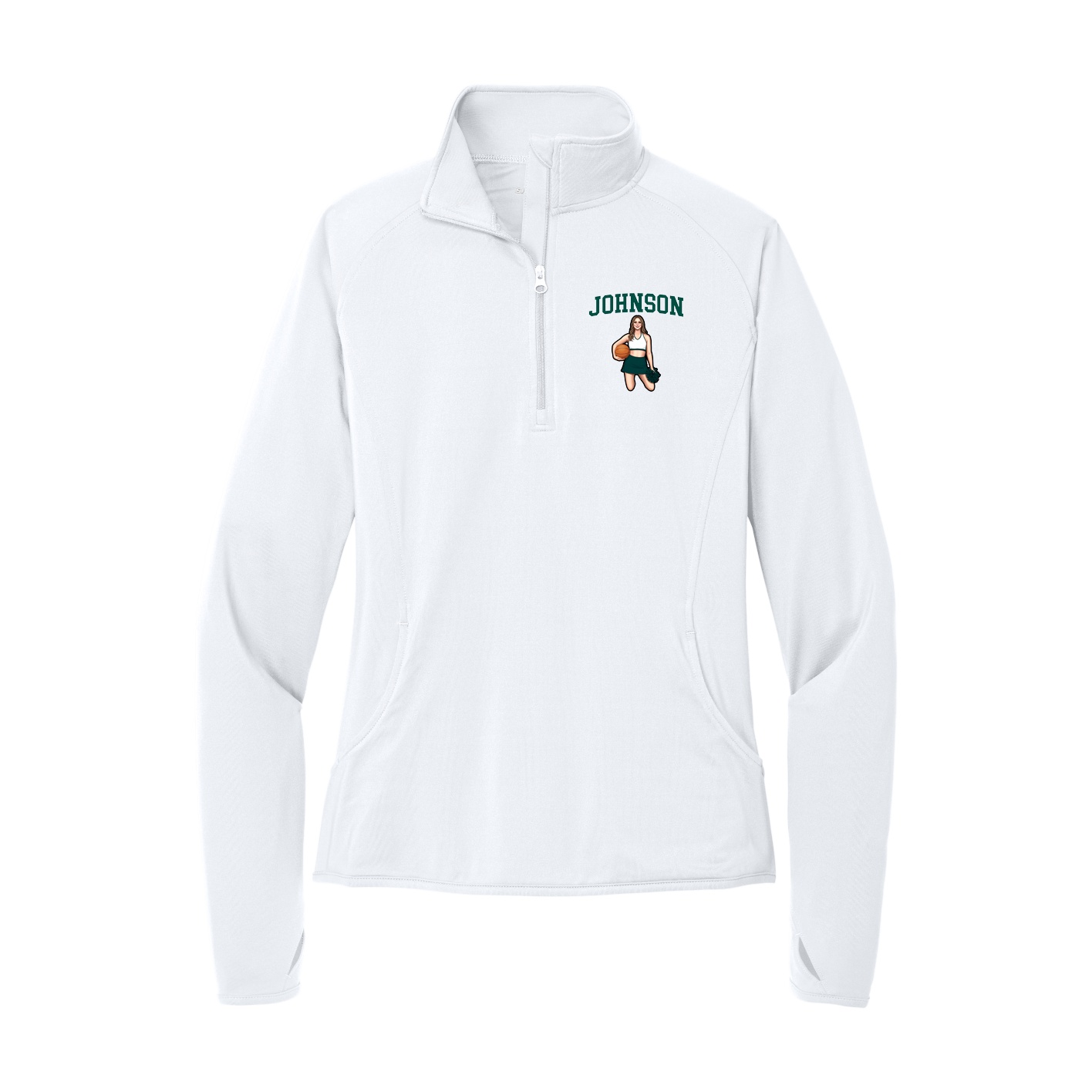 Women's Q-Zip Pullover — Shirsey in White