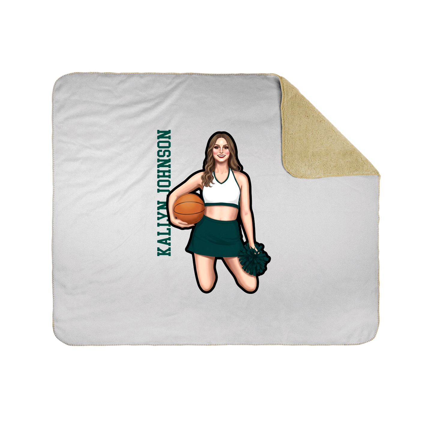 Throw Blanket — Name Vertical in White