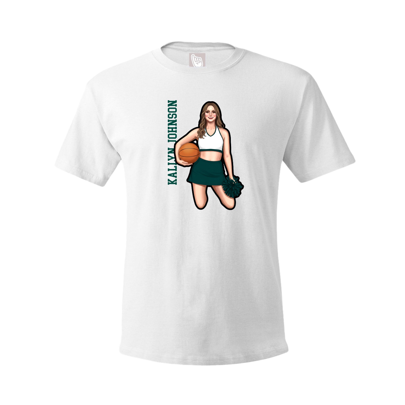 Tee — Name Vertical in White