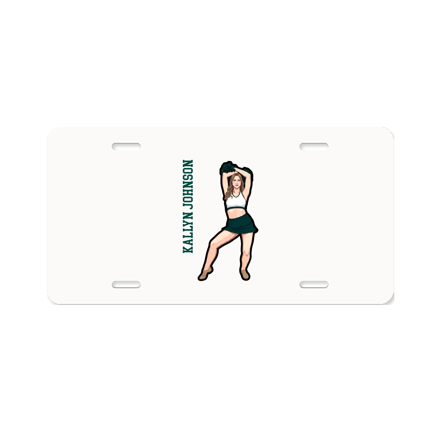 License Plate — Name Vertical in Classic