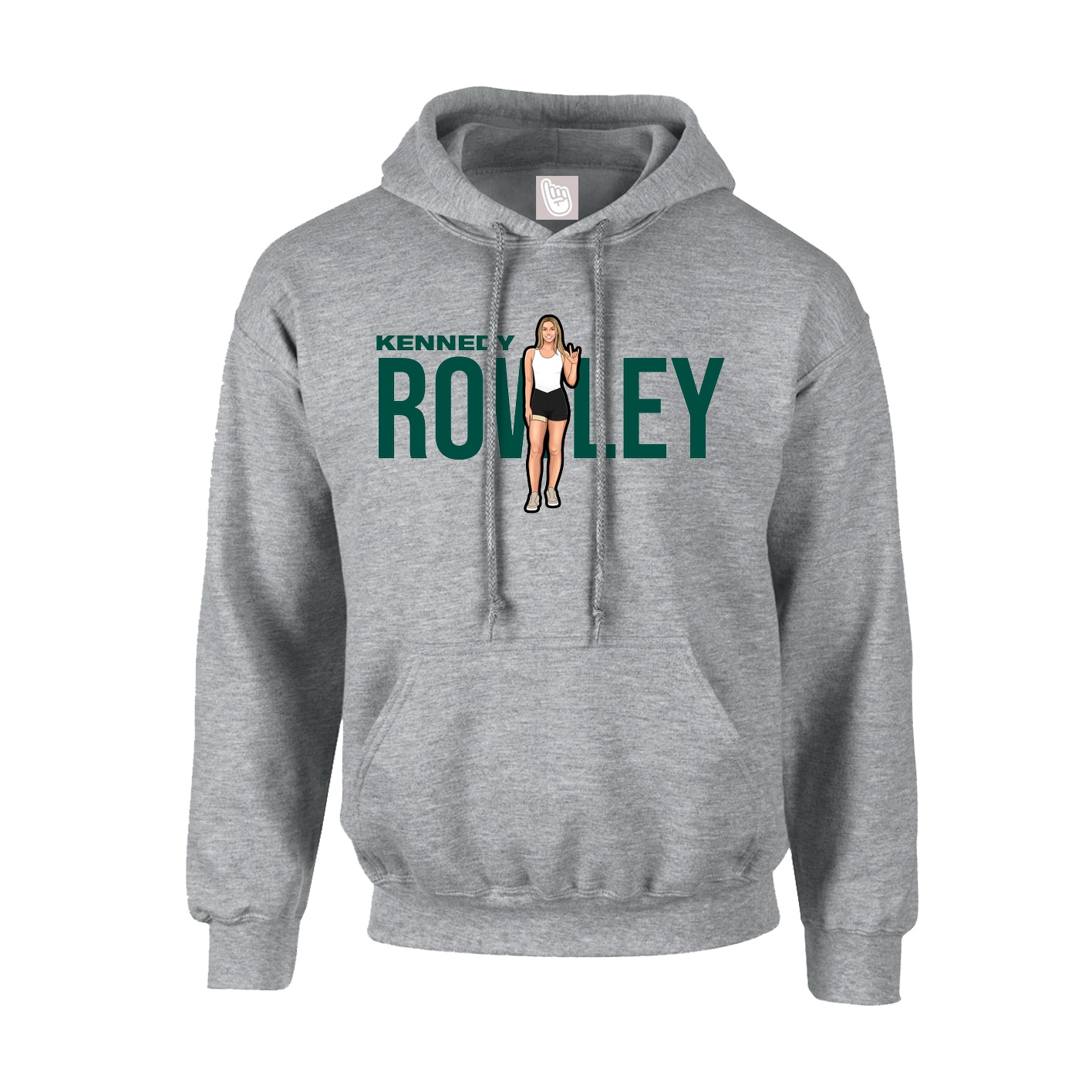 Youth Hoodie — Player Name in Grey