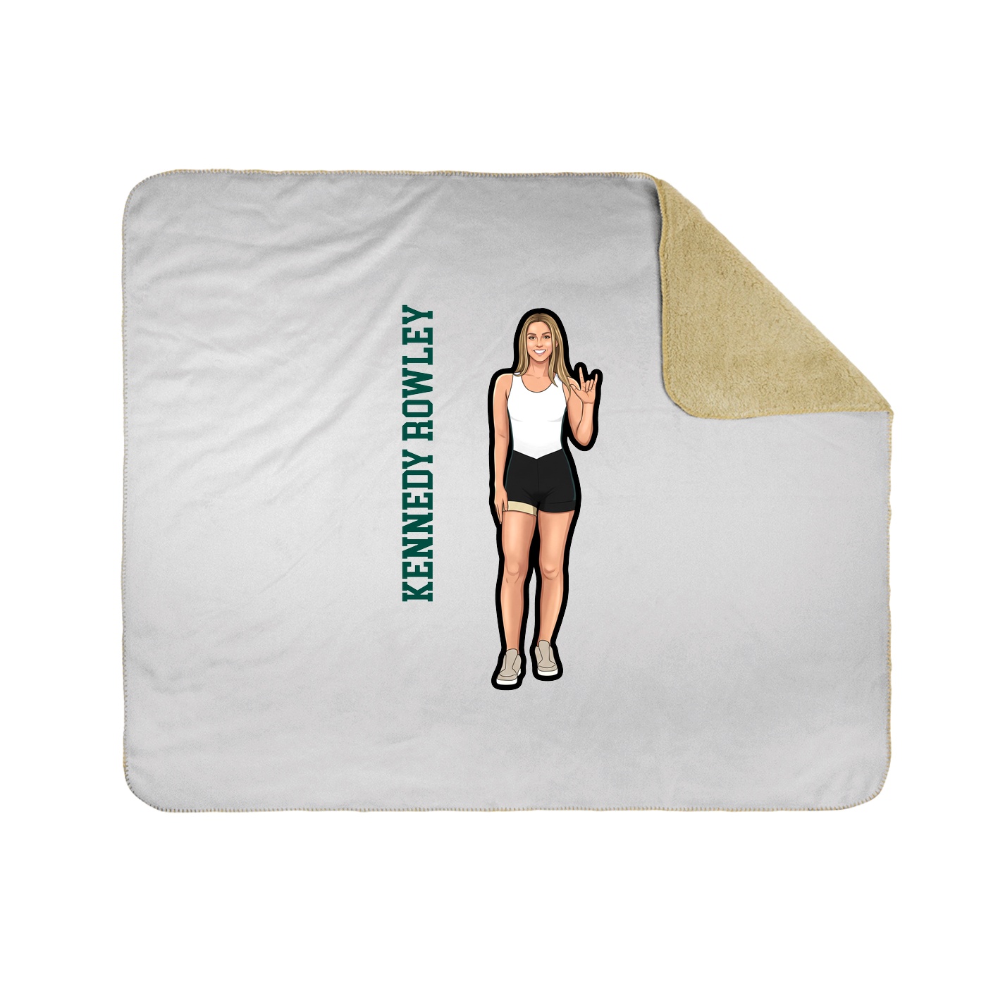 Throw Blanket — Name Vertical in White