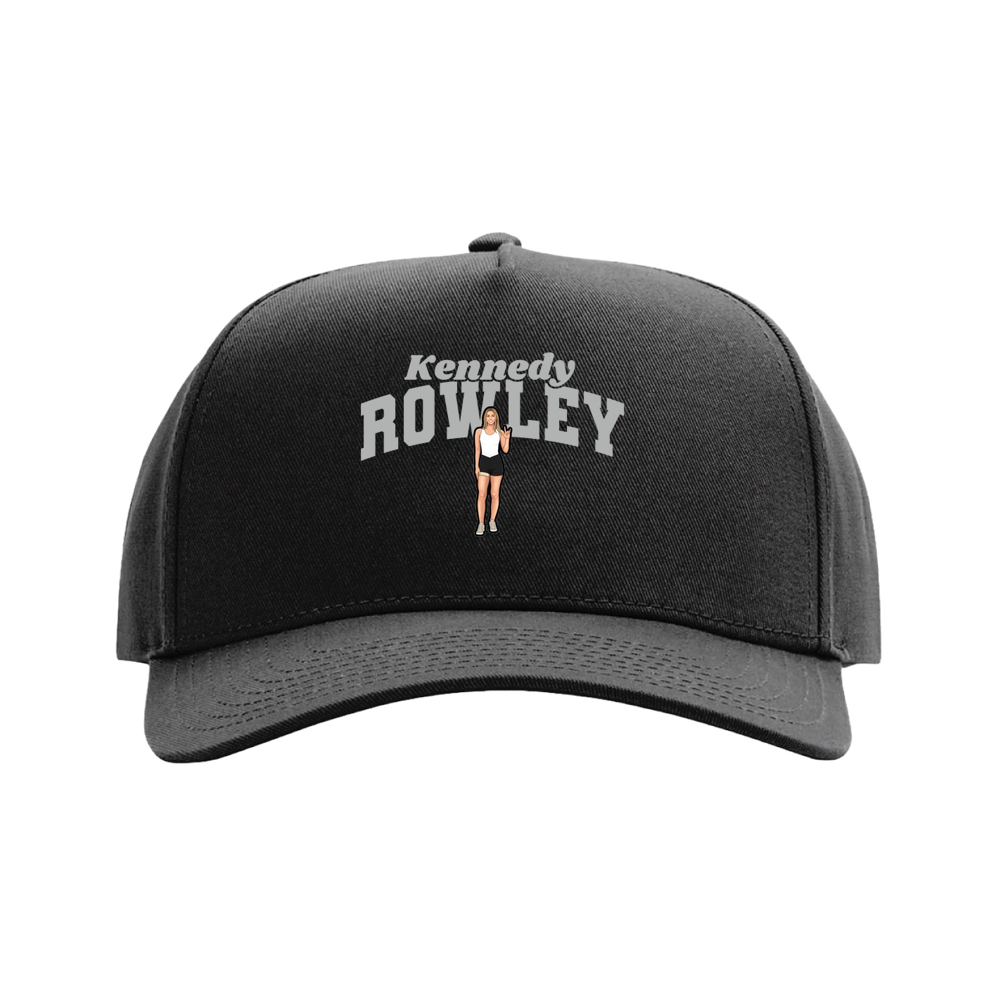 Full Fabric Five-Panel Champ Cap — Signature Arch in Black