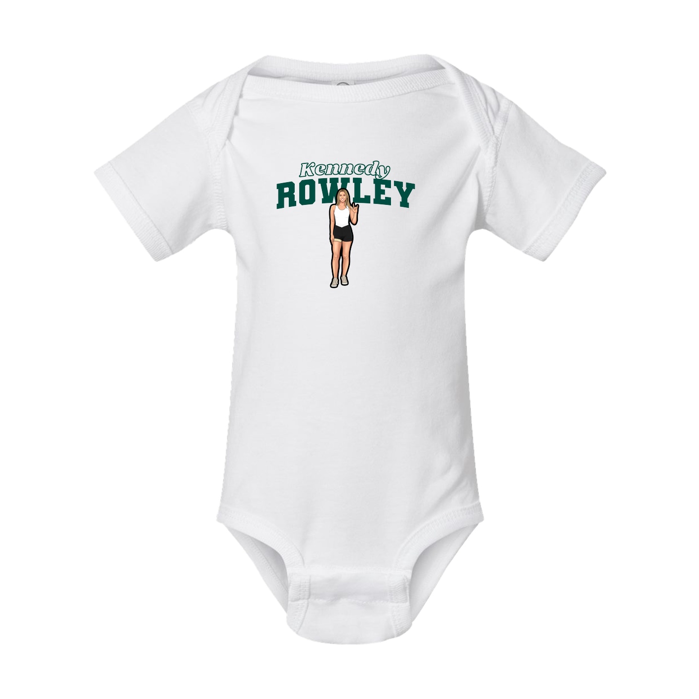Baby Onesie — Name Arch in White
