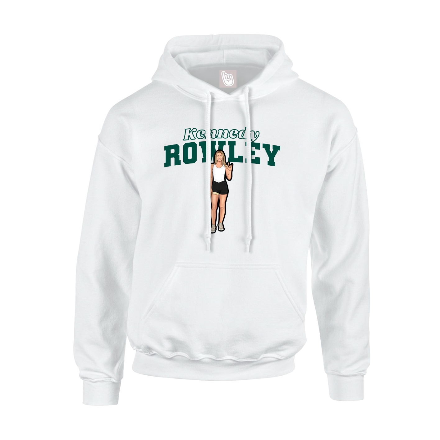 Hoodie — Name Arch in White