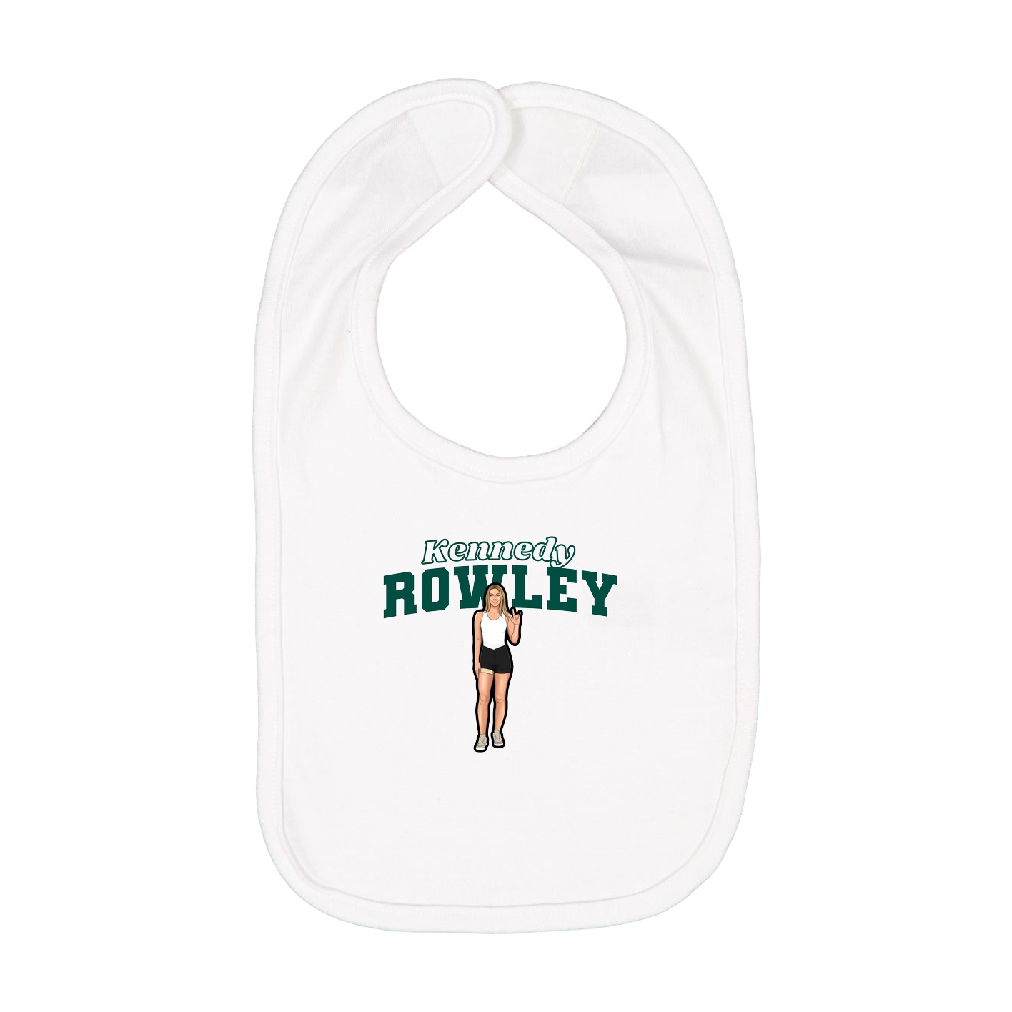 Infant Bib — Name Arch in White