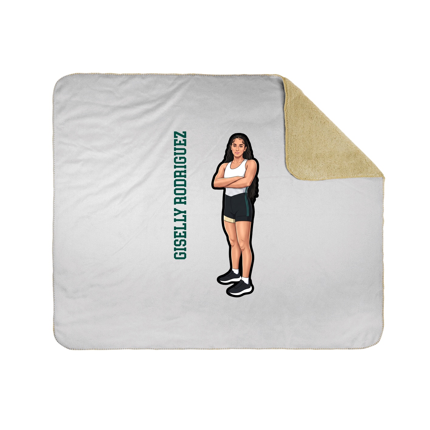 Throw Blanket — Name Vertical in White