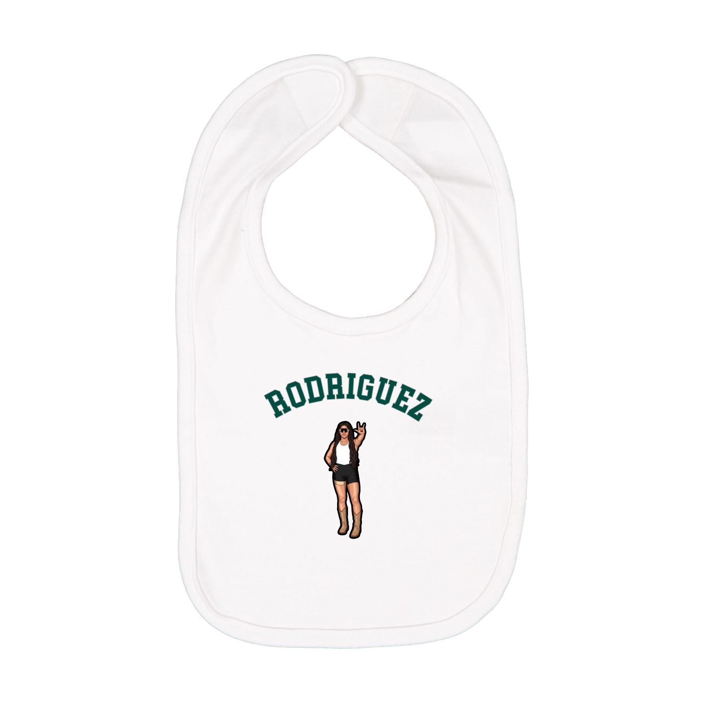 Infant Bib — Shirsey Arch in White