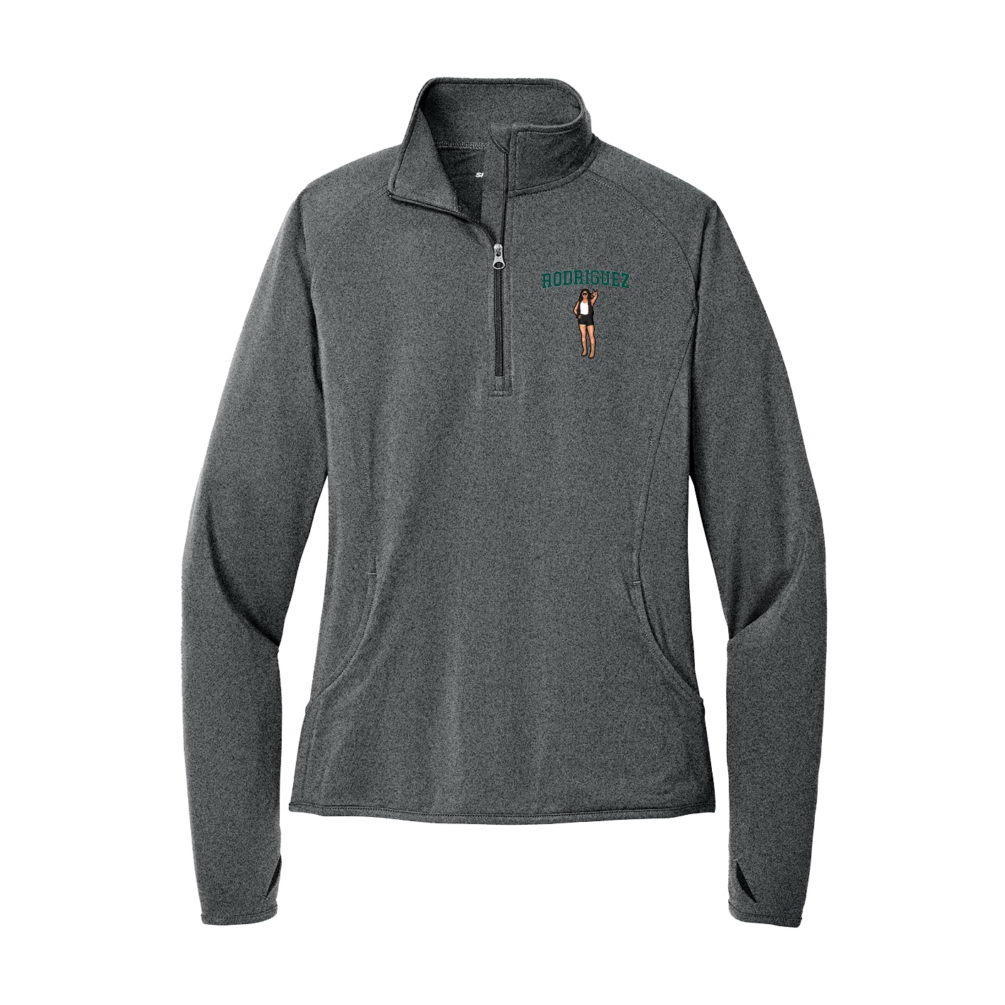 Women's Q-Zip Pullover — Shirsey in Grey