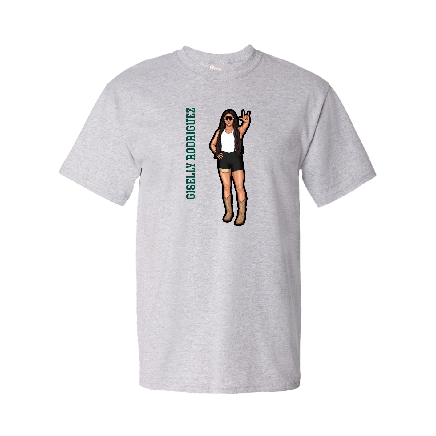 Tee — Name Vertical in Grey