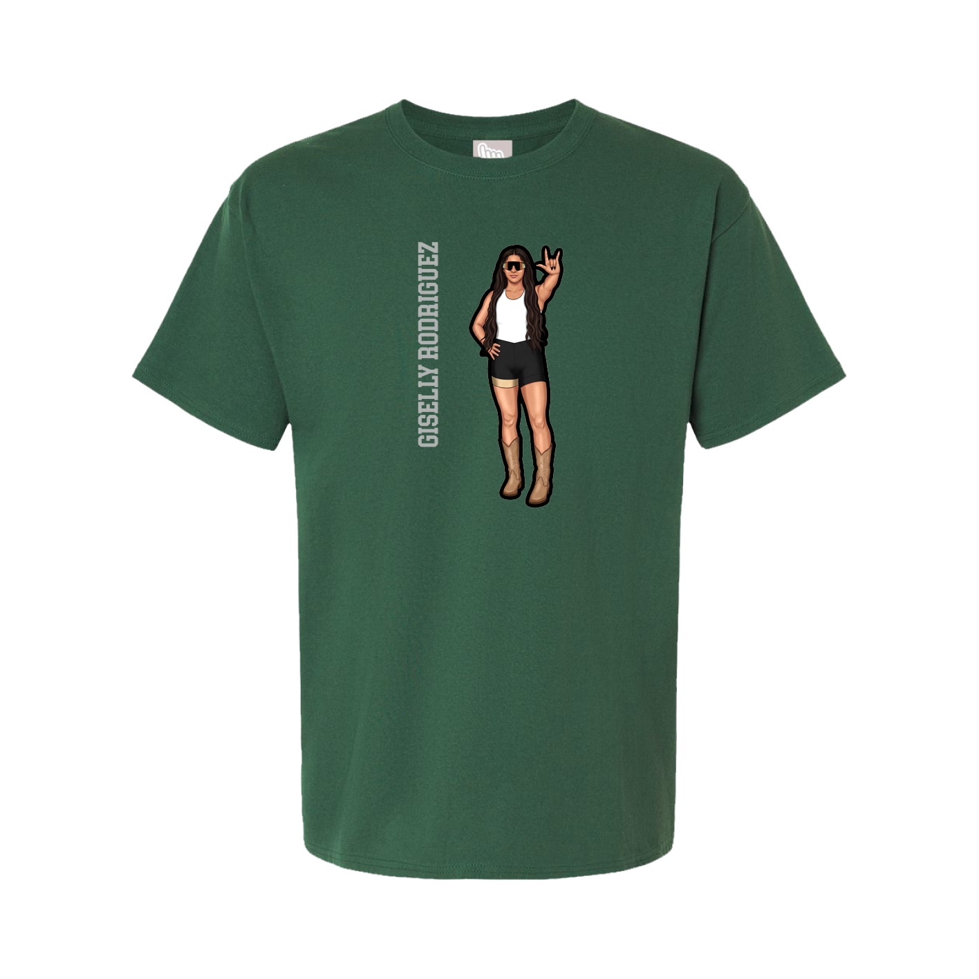 Youth Tee — Name Vertical in Green