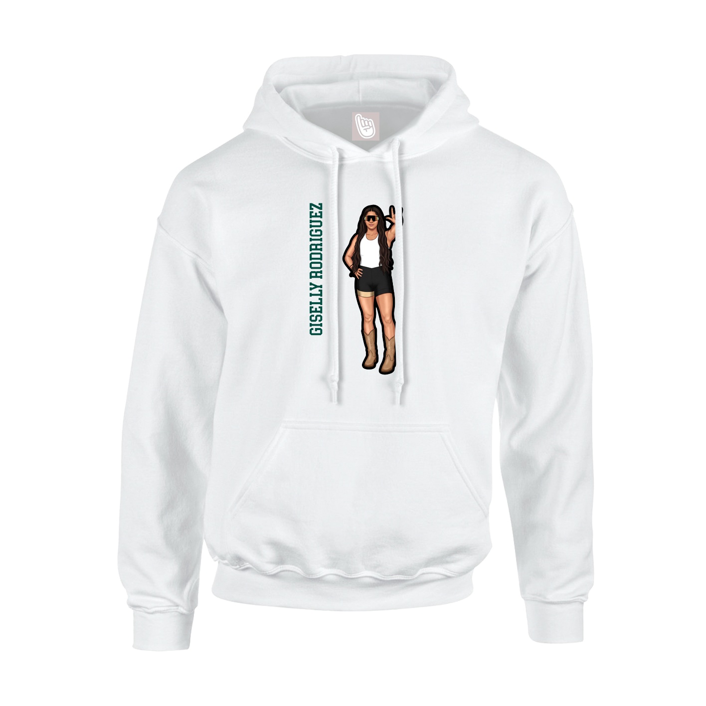 Youth Hoodie — Name Vertical in White