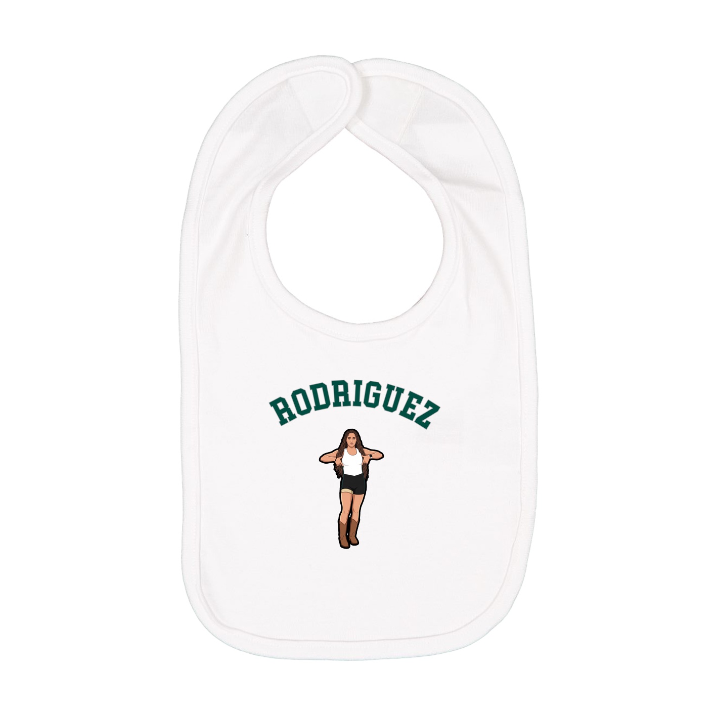Infant Bib — Shirsey Arch in White