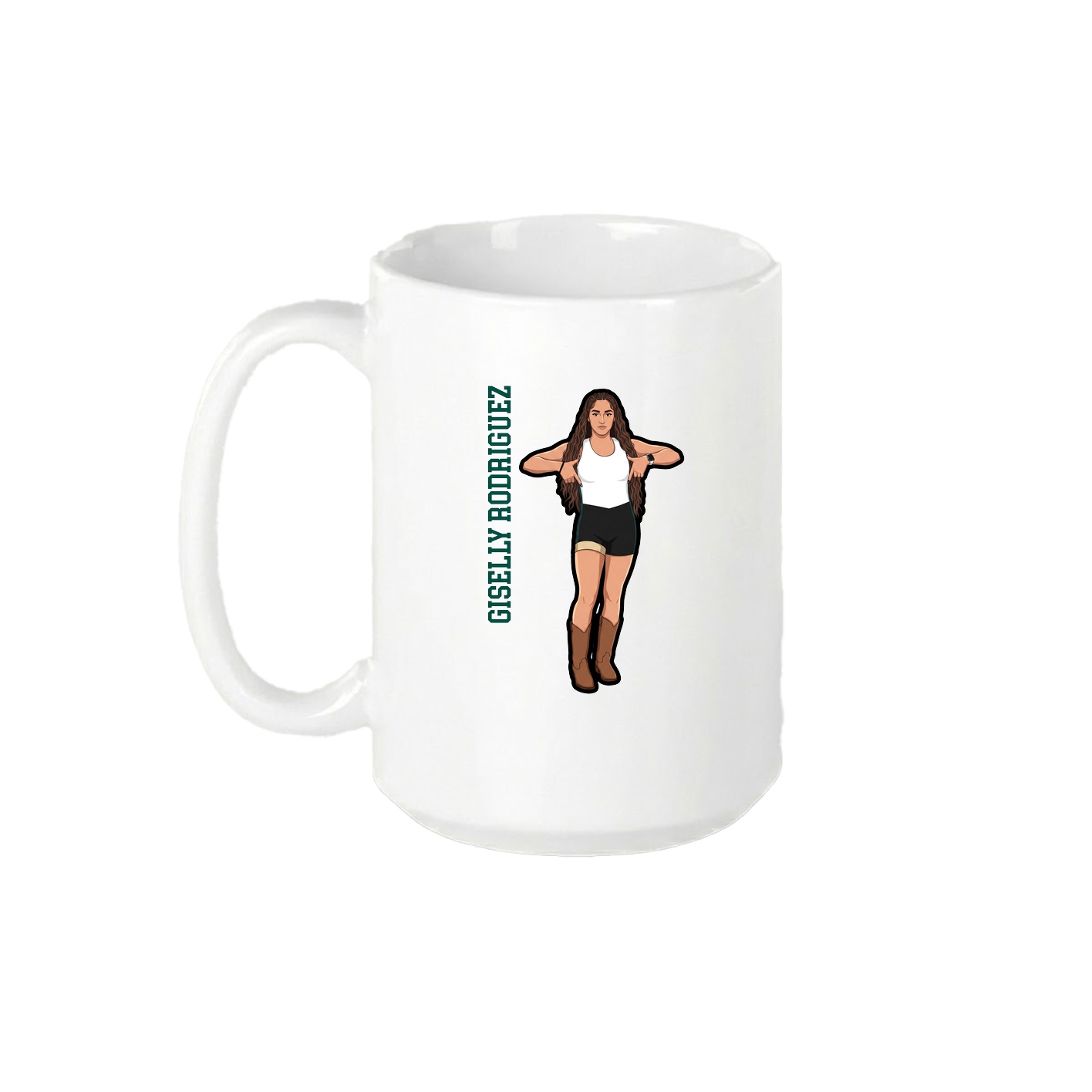 15oz Coffee Mug — Name Vertical in White