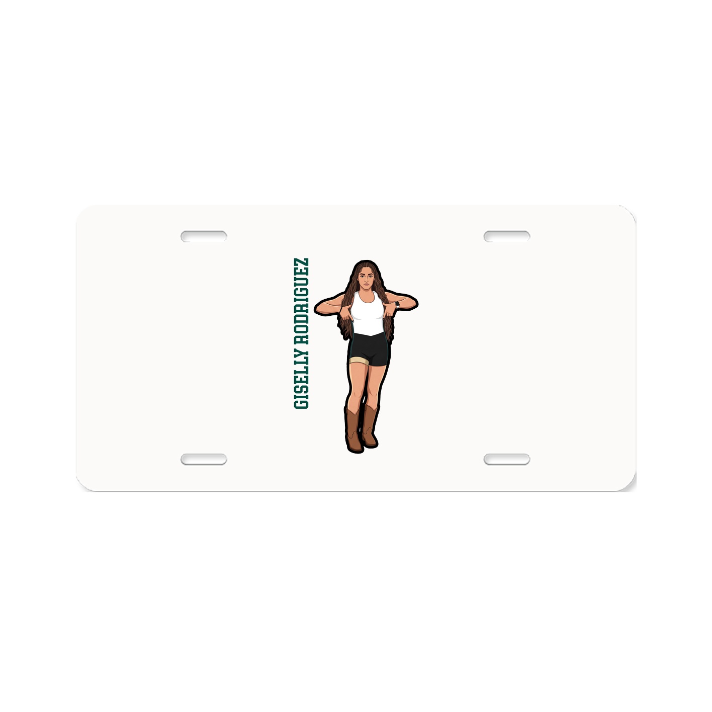 License Plate — Name Vertical in Classic