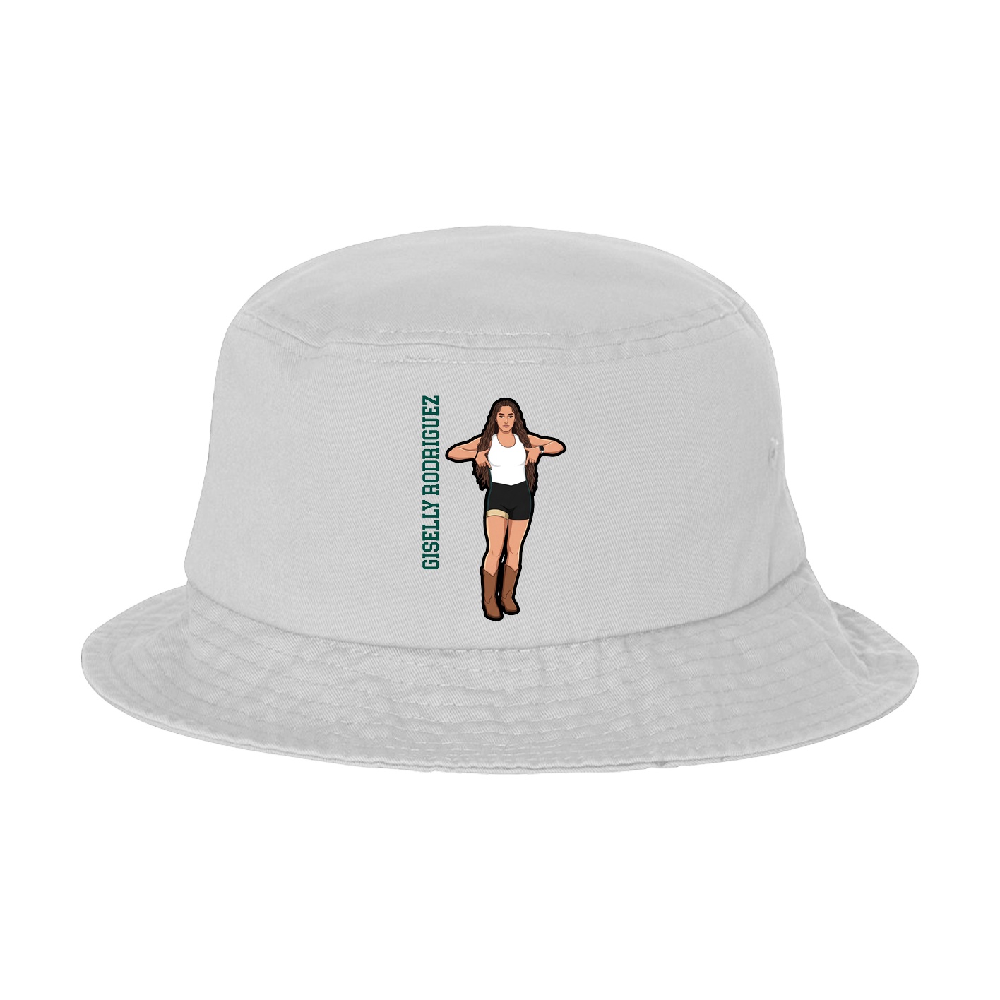 Bucket Cap — Name Vertical in White