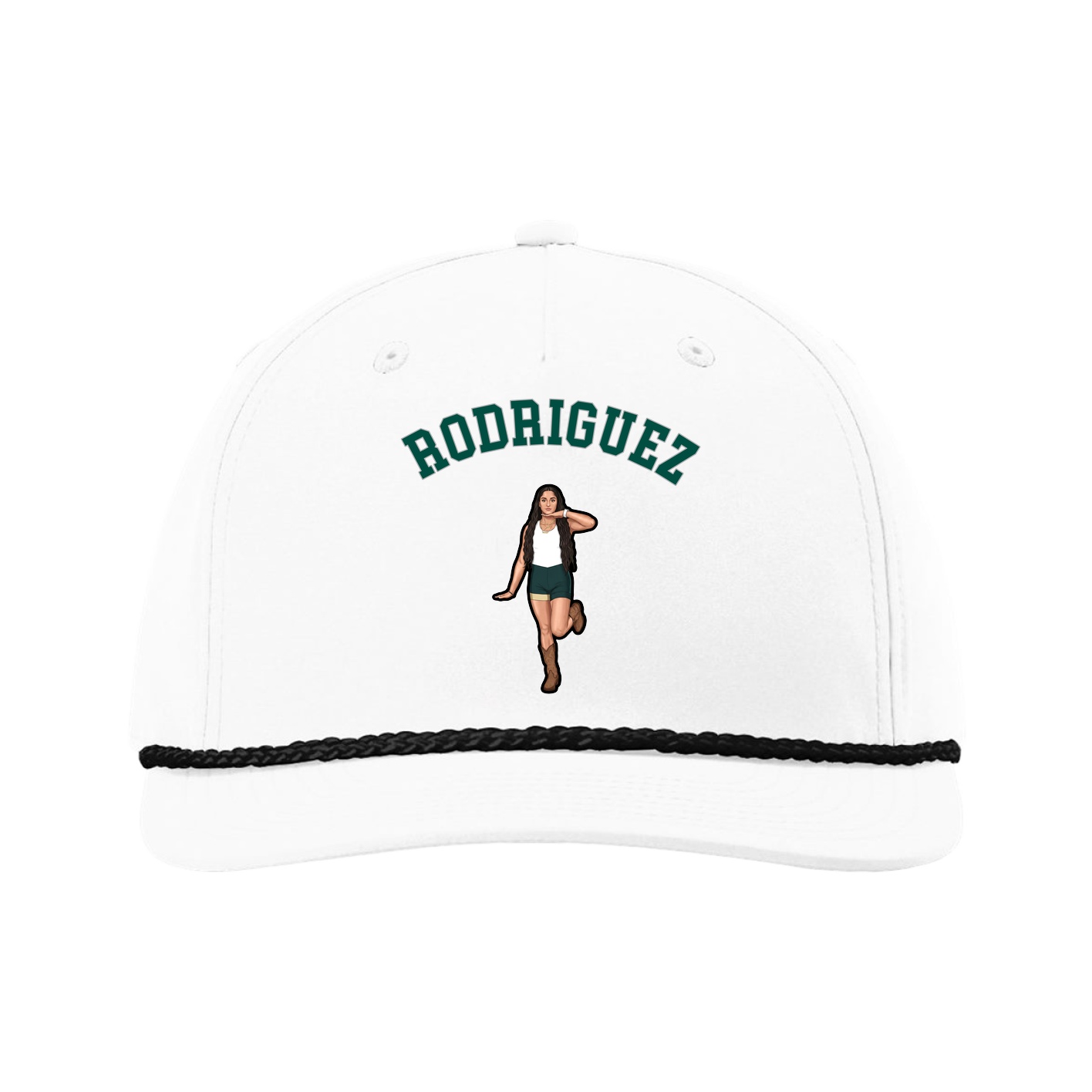 Five-Panel Classic Rope Cap — Shirsey Arch in White