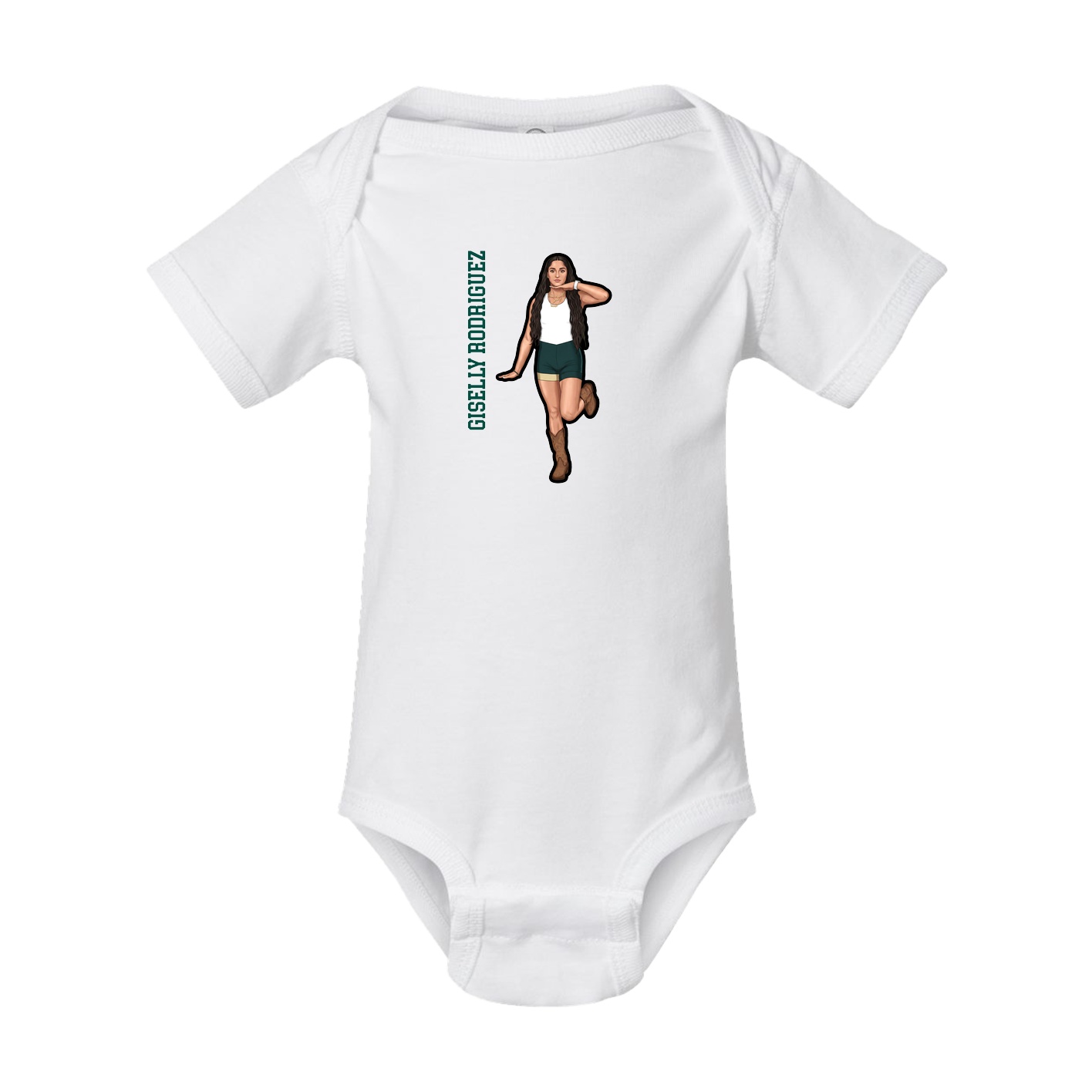 Baby Onesie — Name Vertical in White