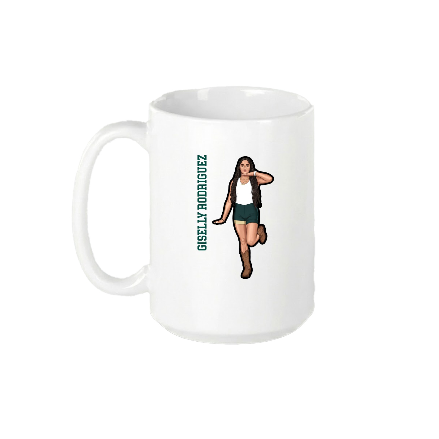 15oz Coffee Mug — Name Vertical in White